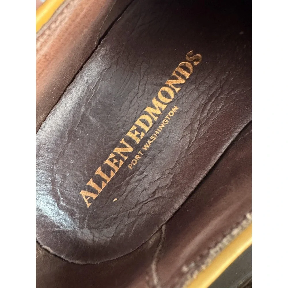 Allen Edmonds Port Washington Shoes Mens Size 11 D Brown Leather Derby Moc Toe
